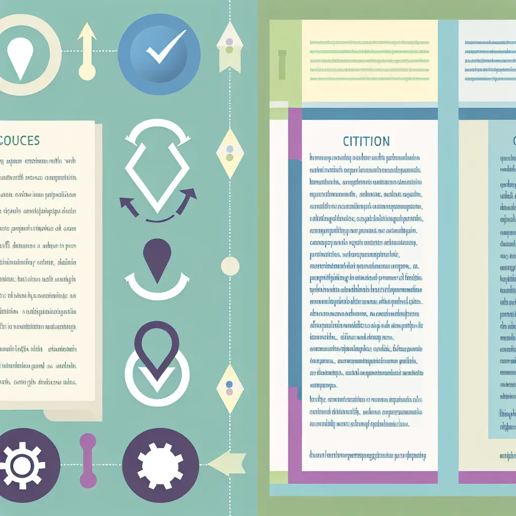 Guía visual de las prácticas correctas de citación académica mostrando ejemplos de citas directas, parafraseo apropiado y formato de referencias bibliográficas