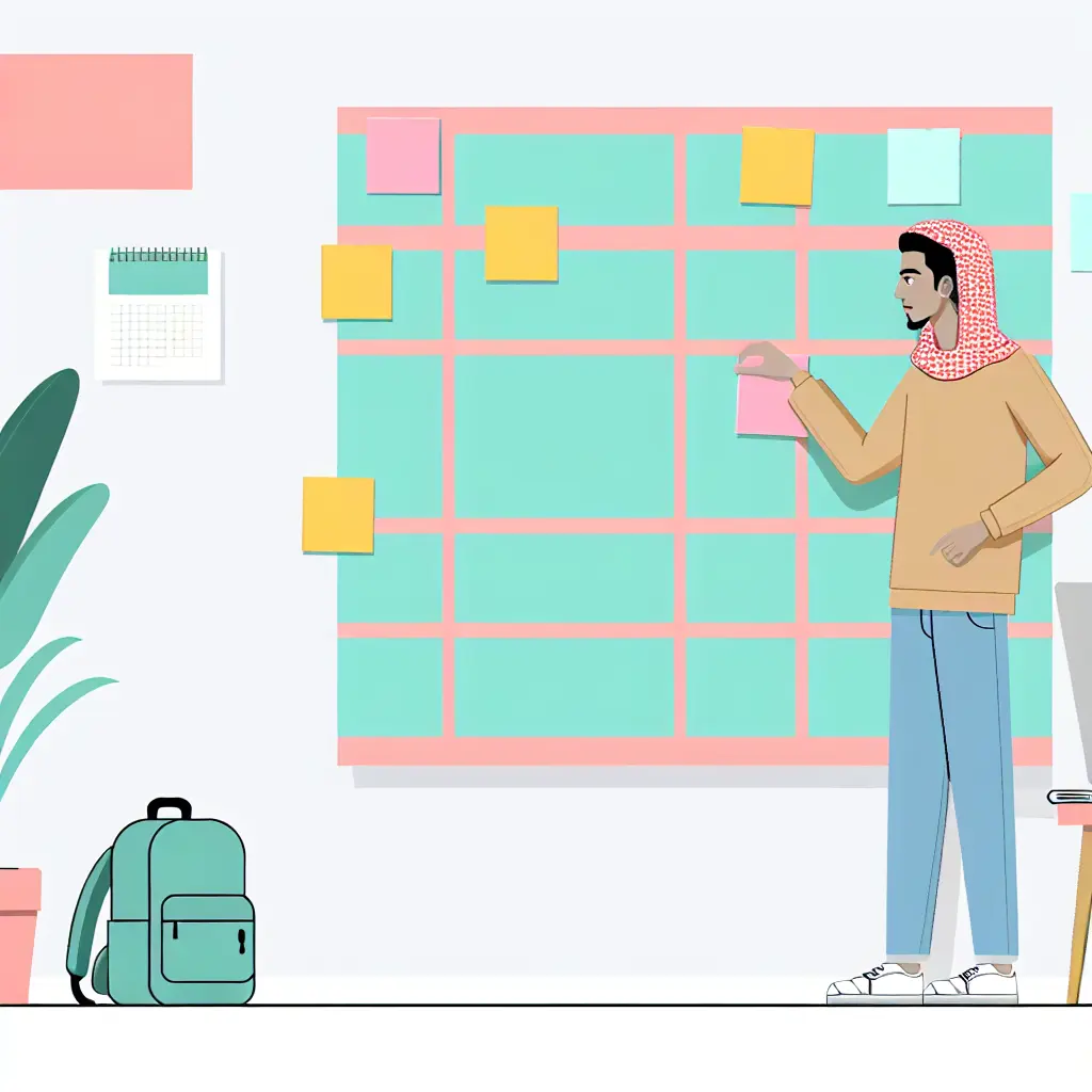 Estudiante organizando tareas de TFM en sistema de sprints