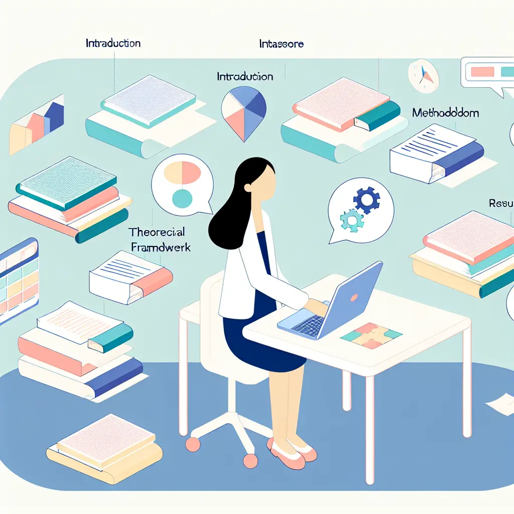Proceso de organización sistemática de capítulos y contenidos de investigación académica