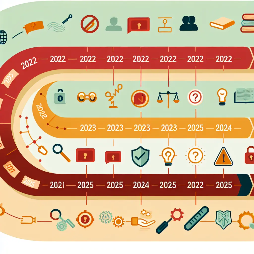 Línea temporal mostrando la evolución de políticas universitarias sobre IA desde 2022 hasta 2025