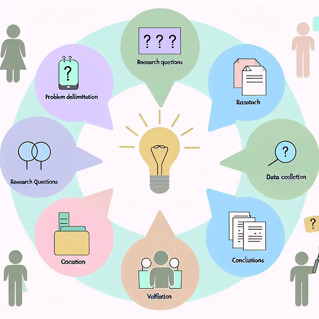 Diagrama circular mostrando las cinco fases del proceso de investigación cualitativa
