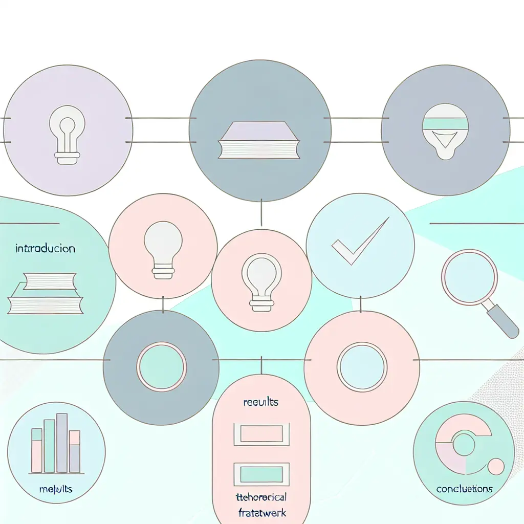 Diagrama de organización lógica de capítulos en un trabajo de investigación universitario