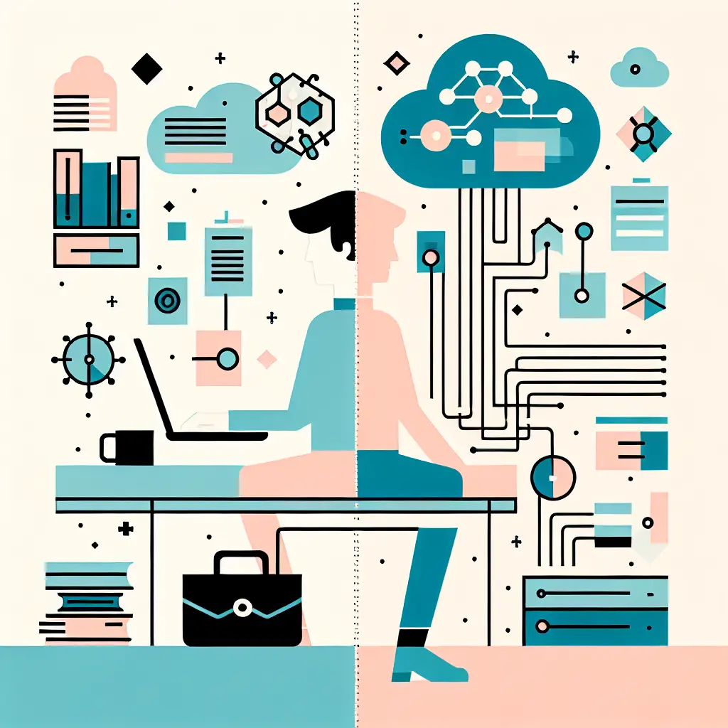 Ilustración que representa el dilema del uso de inteligencia artificial en investigación doctoral