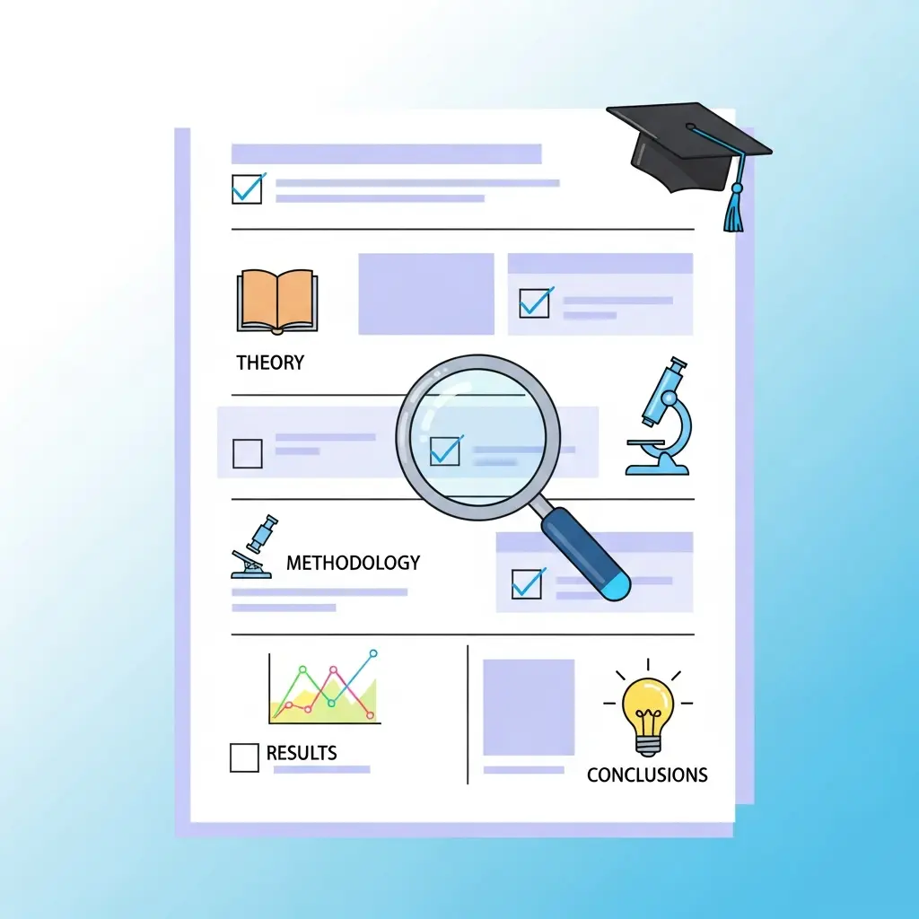 Checklist visual de los elementos estructurales de una tesis doctoral