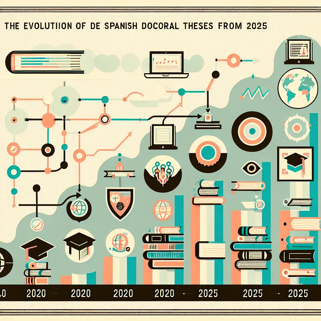 Evolución de las tendencias en tesis doctorales españolas mostrando la transformación del modelo tradicional al digital