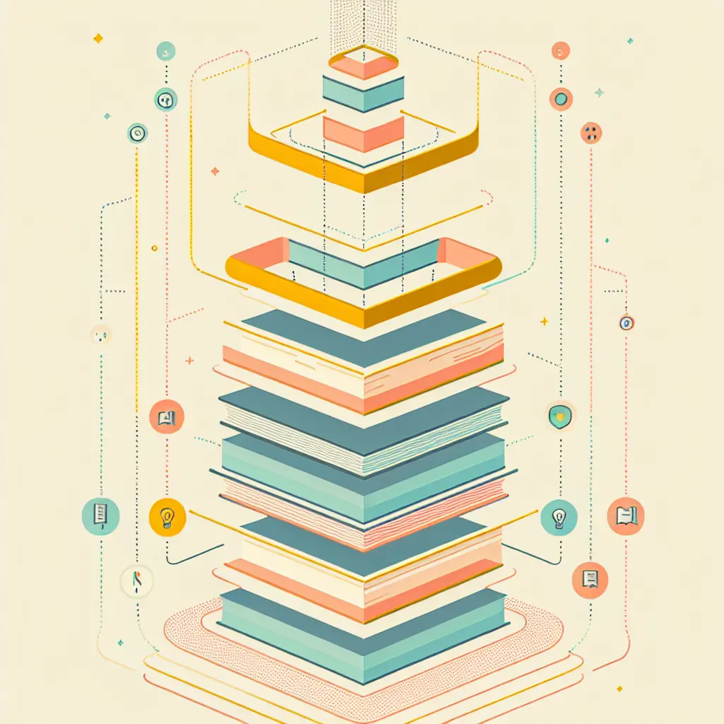 Hilo dorado conectando capítulos de tesis doctoral mostrando progresión de preguntas a respuestas