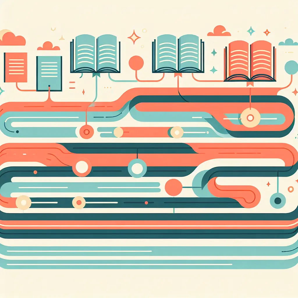 Ilustración del hilo conductor conectando diferentes capítulos de una tesis doctoral