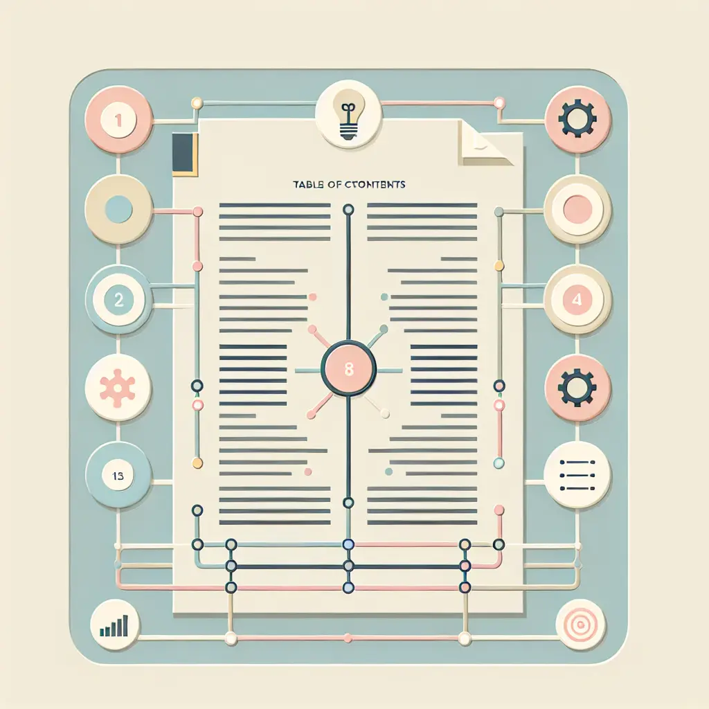 Representación visual de un índice de tesis bien estructurado mostrando jerarquía y coherencia