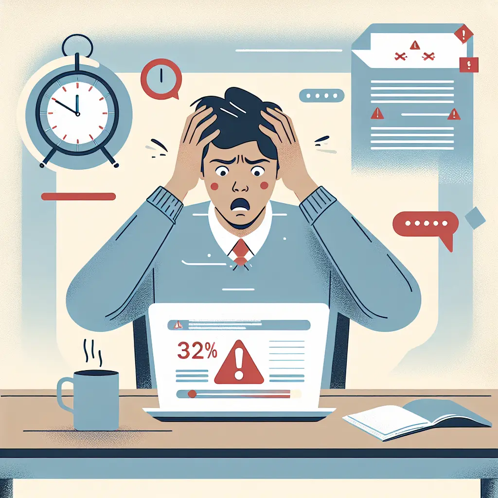 Estudiante universitario desconcertado frente a informe antiplagio