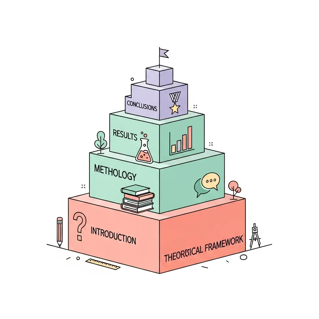 Representación visual de la estructura en bloques de una tesis doctoral española