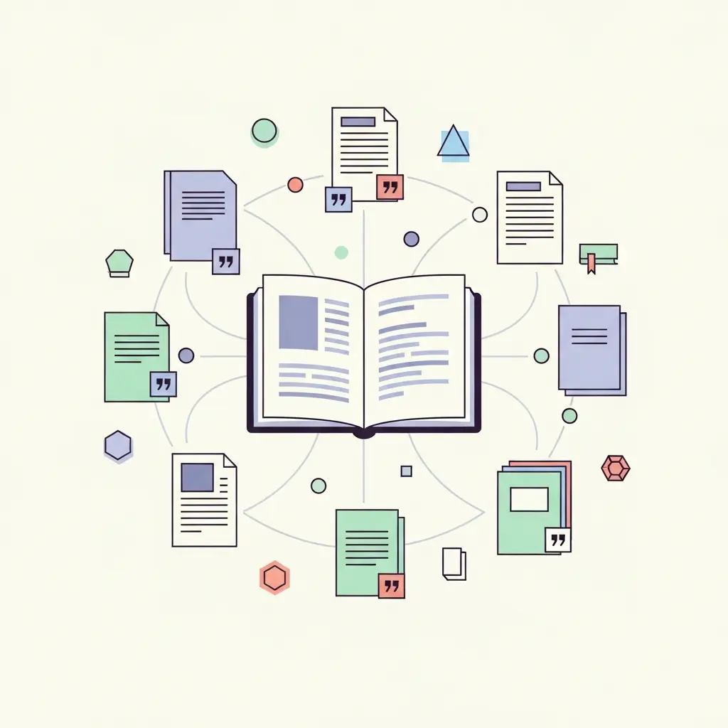 Ilustración del marco teórico y sistema de citas en una tesis doctoral