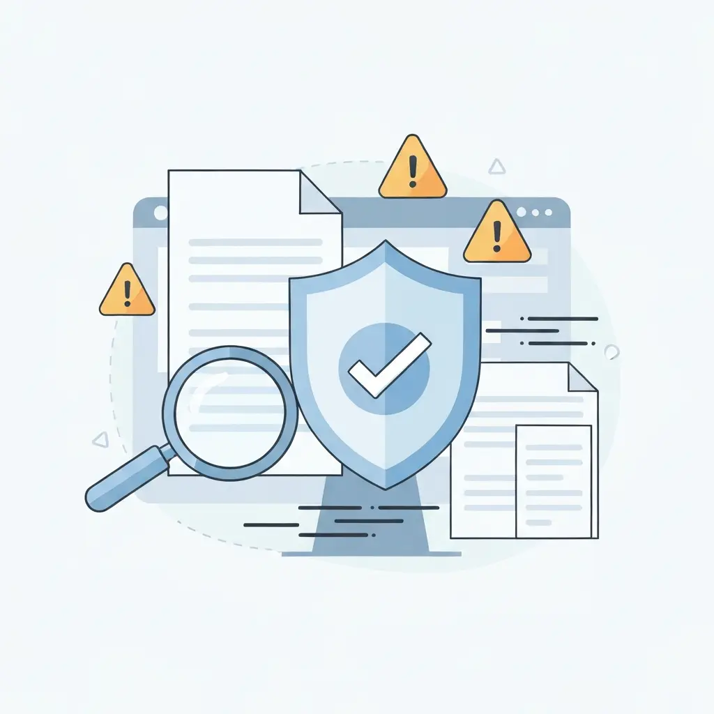 Escudo de protección contra el plagio con símbolo de verificación