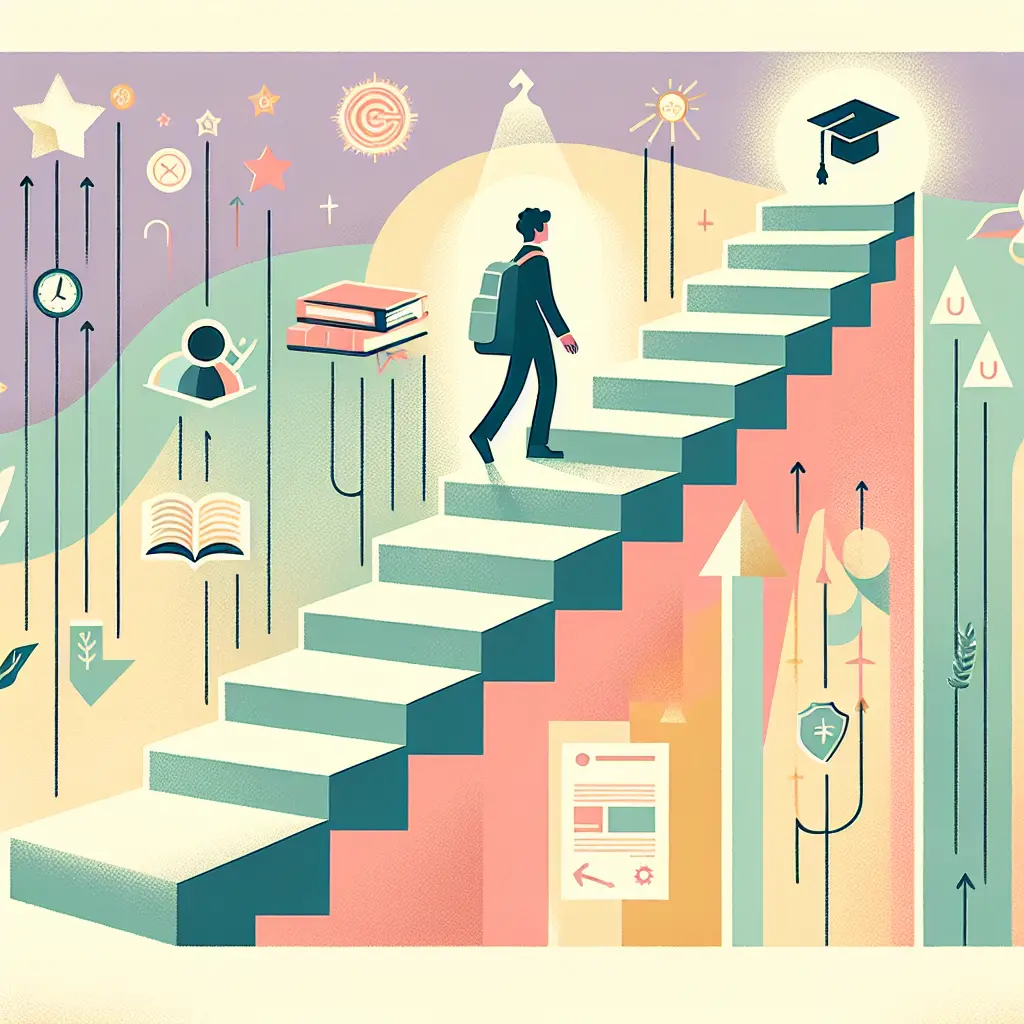 Representación visual del progreso académico desde el TFG hasta la graduación exitosa