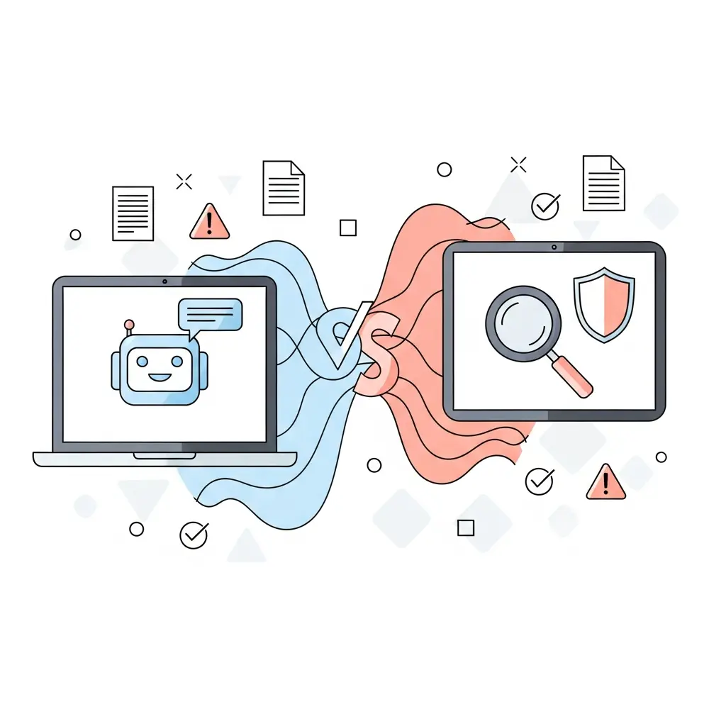Representación visual de la competencia tecnológica entre herramientas de escritura con IA y software de detección