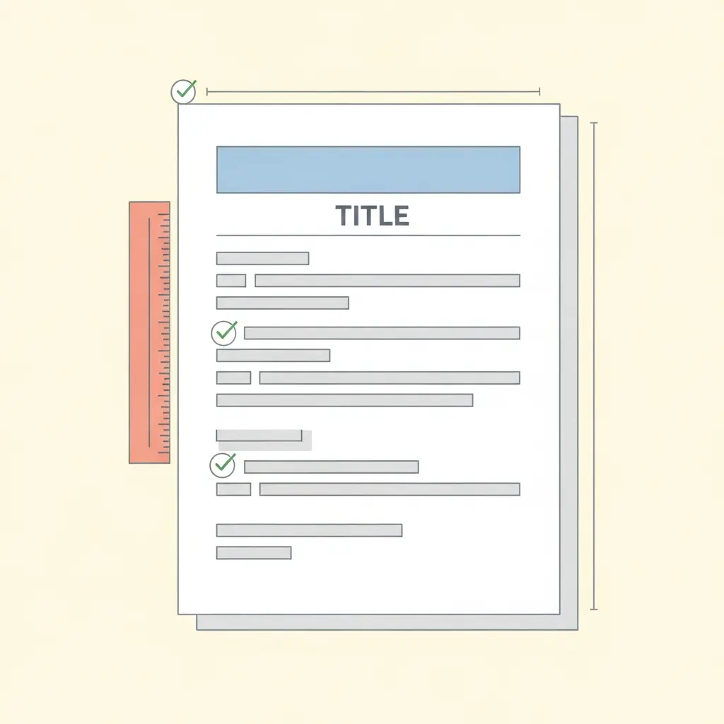 Ilustración de documento formateado según normas APA con márgenes, sangría y espaciado correctos