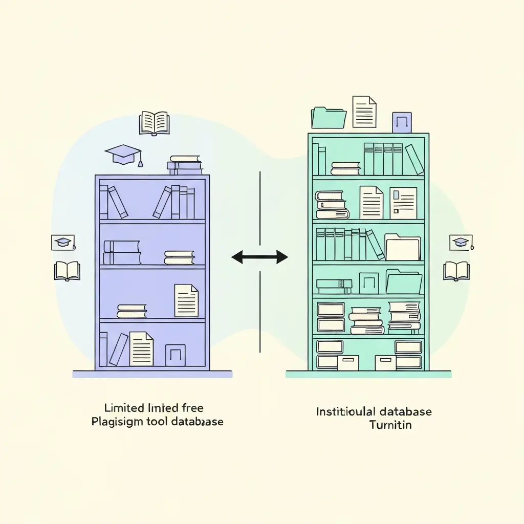 Comparación visual entre bases de datos limitadas de herramientas gratuitas y bases de datos institucionales completas