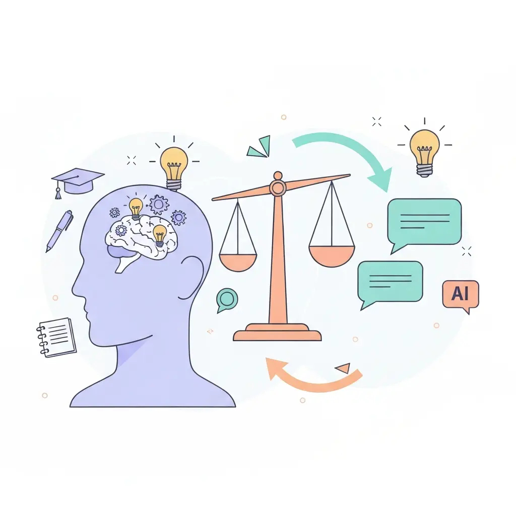 Equilibrio entre pensamiento crítico humano y asistencia de IA