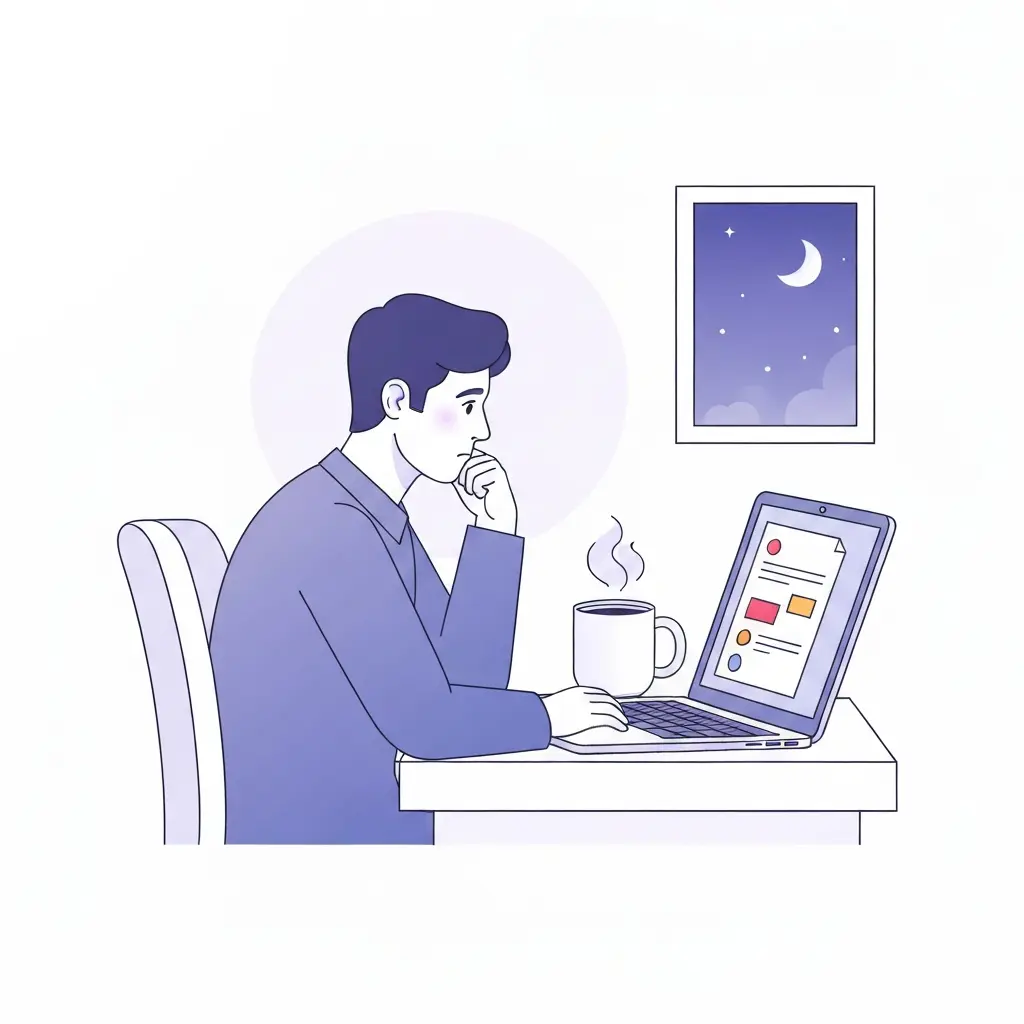 Estudiante doctoral revisando comentarios de su director en el ordenador