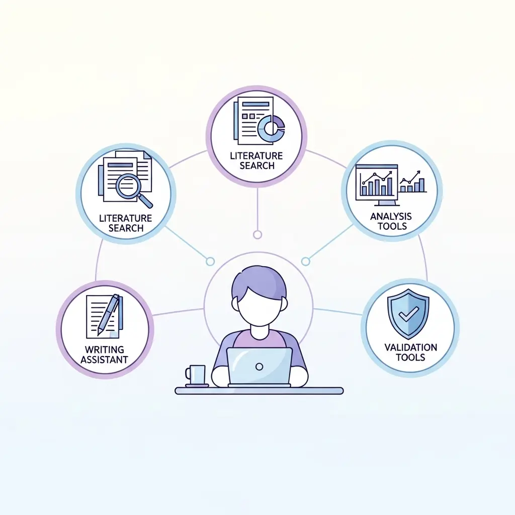 Ecosistema de herramientas IA para doctorandos: búsqueda, análisis, redacción y validación conectados al investigador