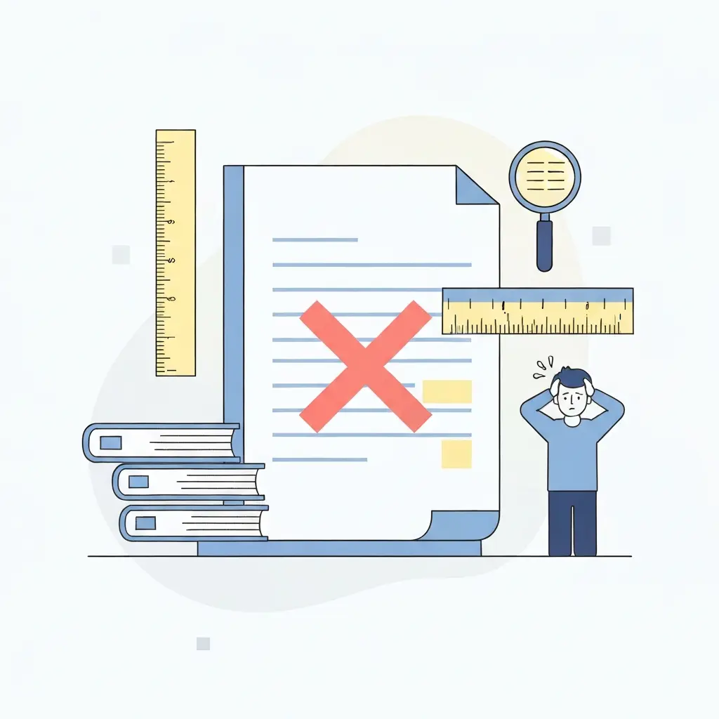 Ilustración de tesis doctoral rechazada por errores de formato