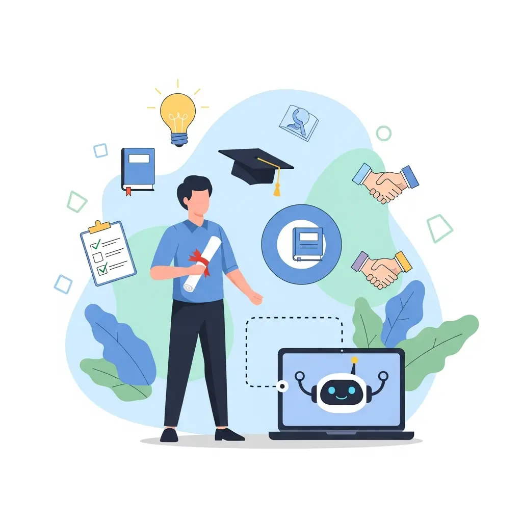 Estudiante exitoso usando inteligencia artificial de forma ética para completar su tesis académica