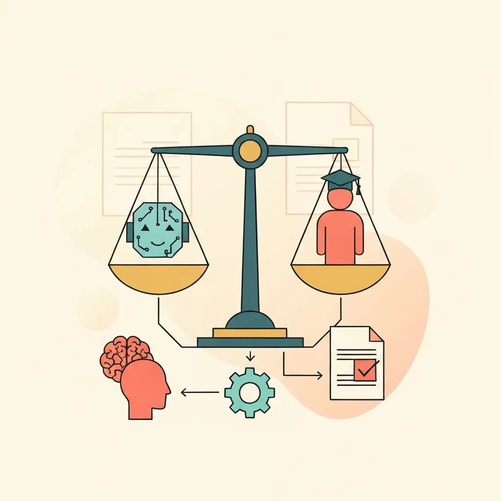 Balance entre asistencia de IA y autoría humana en trabajos académicos