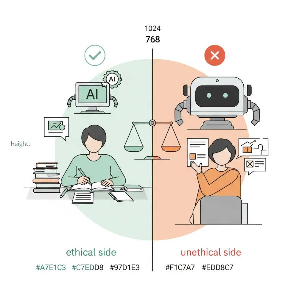 Comparación entre uso ético y no ético de IA en trabajos académicos