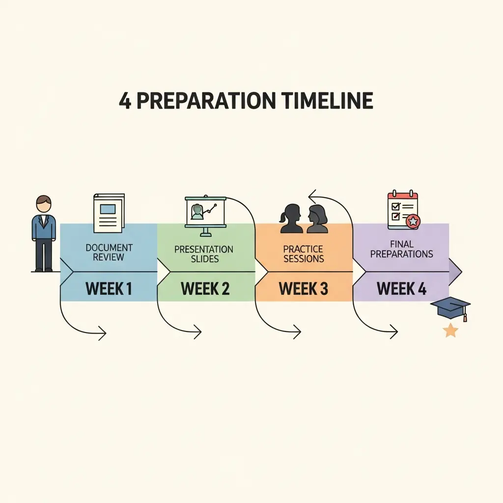 Timeline de 4 semanas para preparar la defensa de tesis doctoral