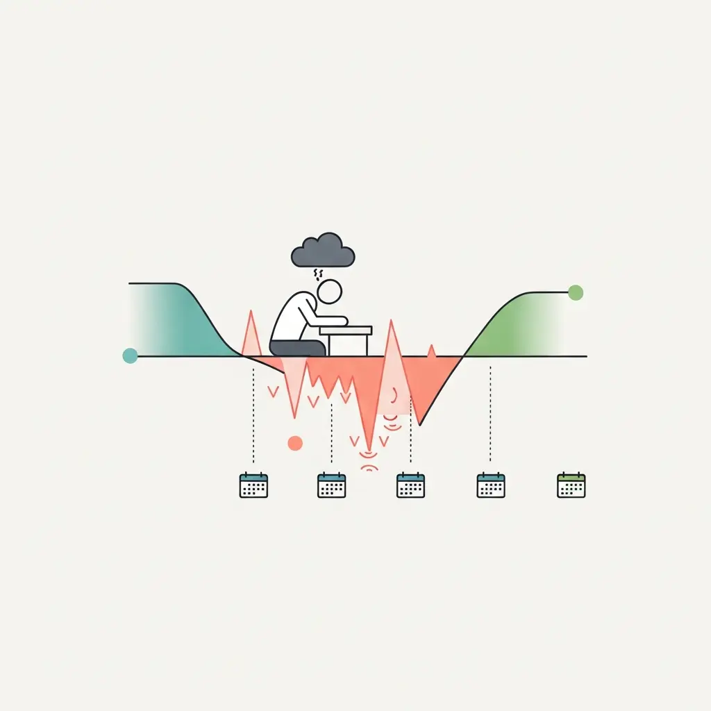 Gráfico mostrando el impacto del síndrome del impostor en la productividad doctoral