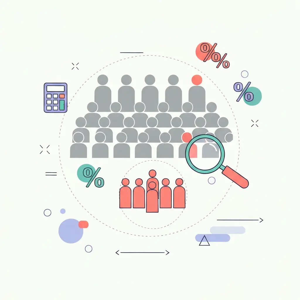 Ilustración del concepto de cálculo del tamaño de muestra en investigación