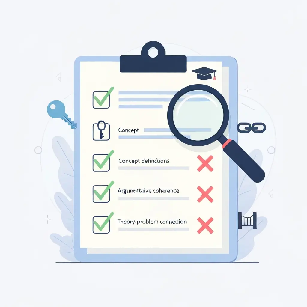 Checklist de autoevaluación para revisar el marco teórico antes de entregar