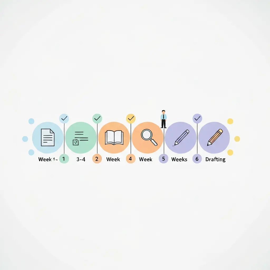 Línea temporal de 6 semanas para planificar el inicio del TFM