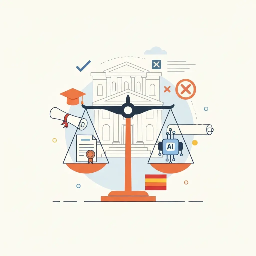 Representación visual de las regulaciones universitarias españolas sobre el uso ético de IA en trabajos académicos