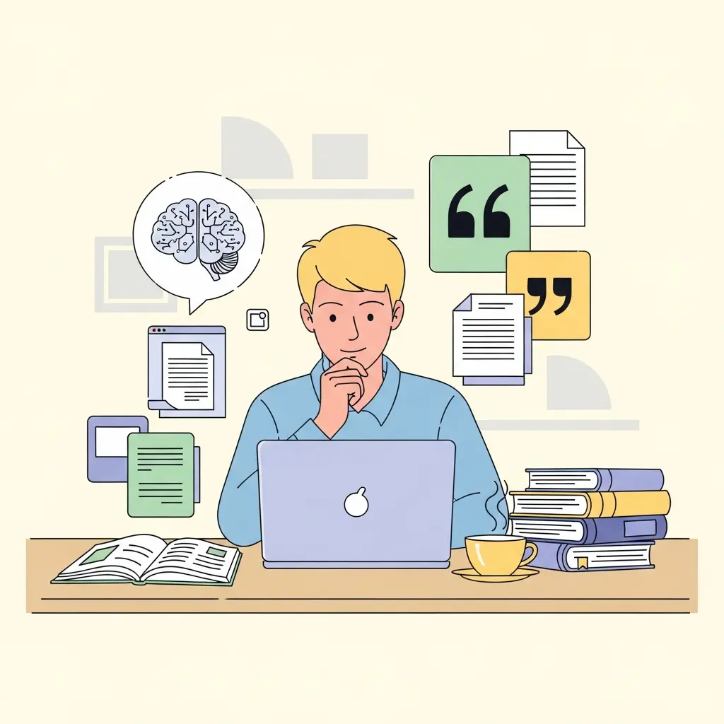 Estudiante universitario documentando el uso de IA en su trabajo académico