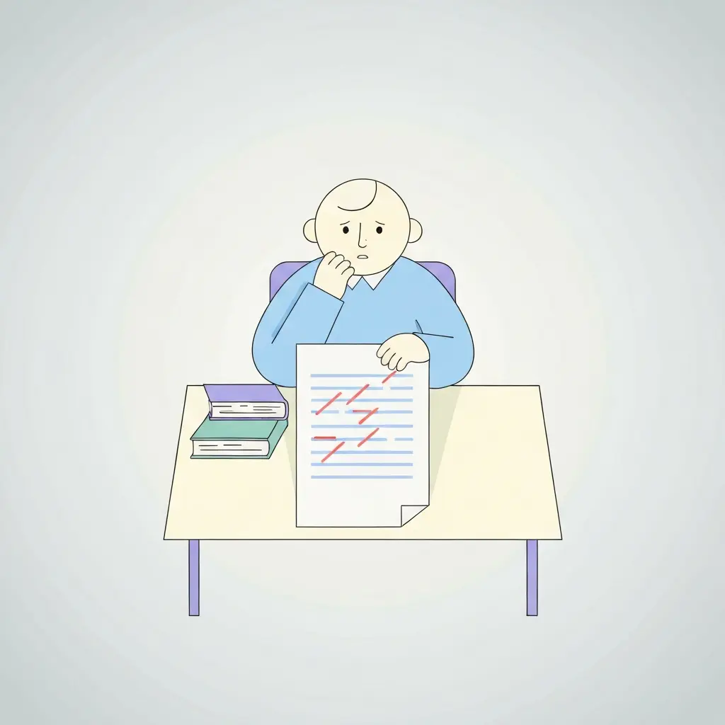 Estudiante universitario recibiendo correcciones en su tesis