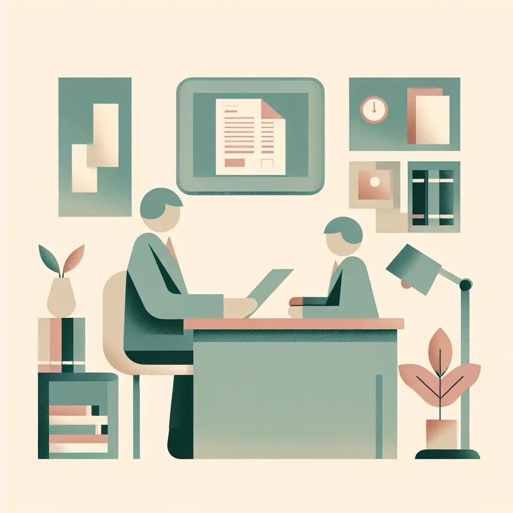 Estudiante y tutor en una reunión de orientación académica para el TFG