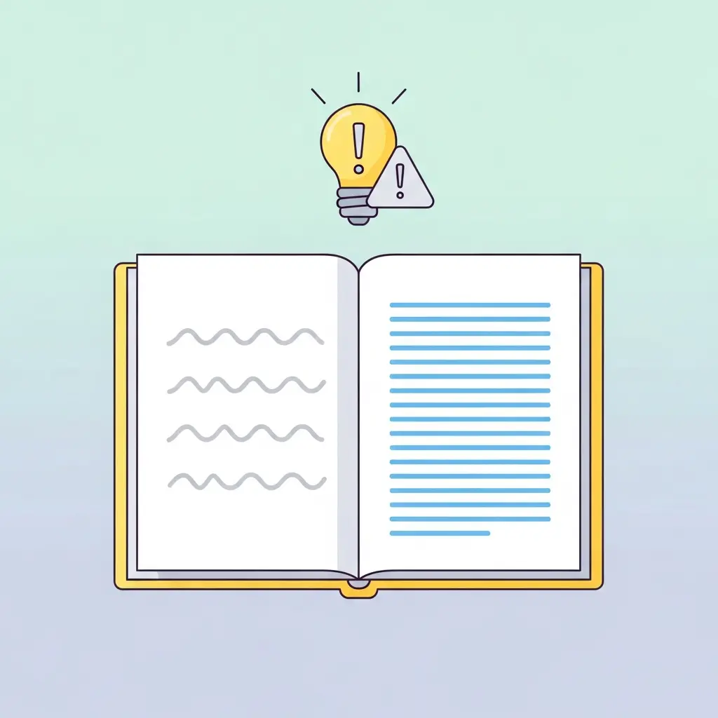 Documento dividido en dos mitades: lado izquierdo con líneas irregulares representando escritura humana natural, lado derecho con líneas perfectamente paralelas representando texto generado por IA