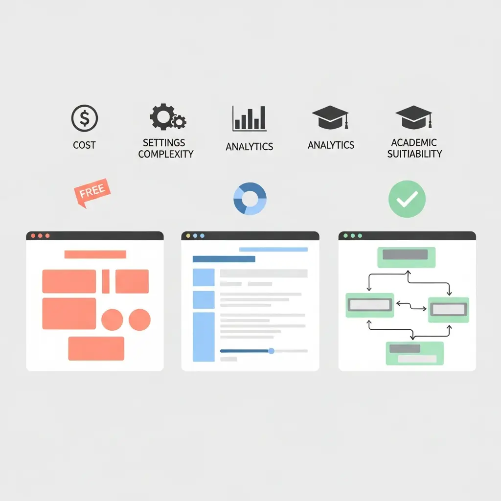 Comparativa visual de diferentes plataformas de encuestas online para investigación académica