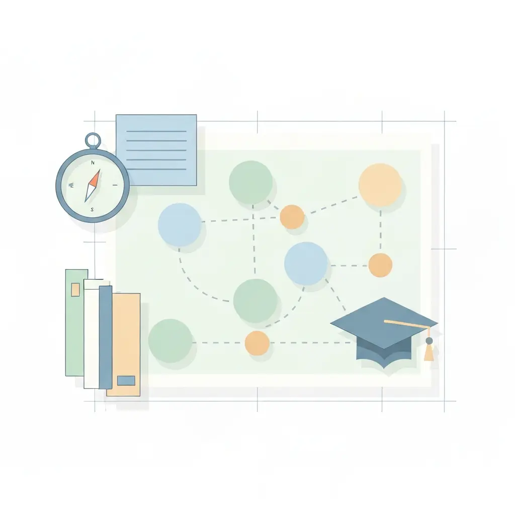 Ilustración conceptual del marco teórico como mapa guía de la investigación doctoral