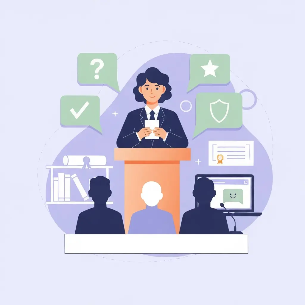 Estudiante preparando su defensa de tesis con ayuda de IA