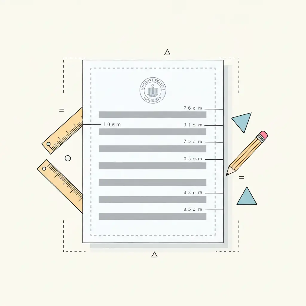 Esquema de márgenes y estructura de una página de tesis doctoral
