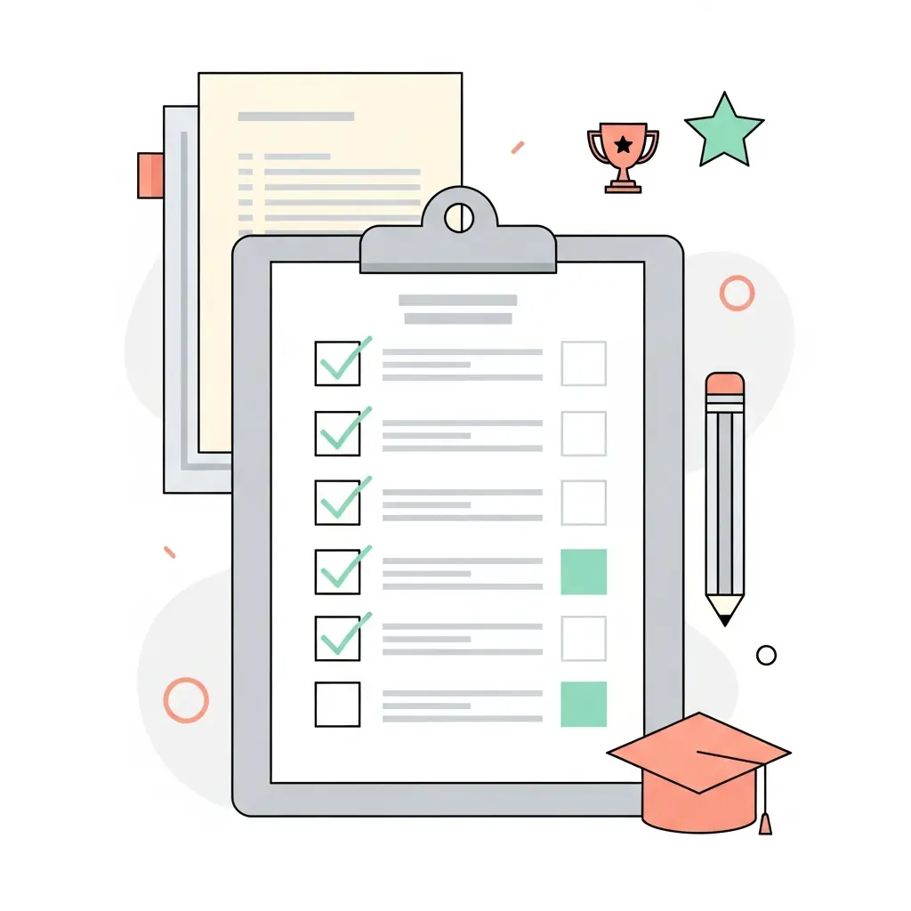 Checklist de verificación para crear un índice de tesis profesional con la mayoría de elementos completados