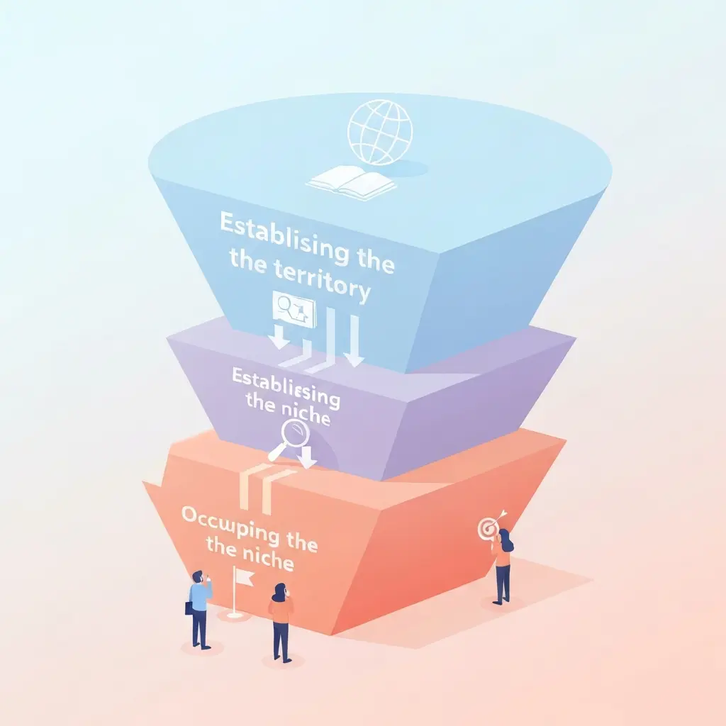 Ilustración de piezas de puzzle encajando en un libro de tesis, simbolizando el descubrimiento de las reglas ocultas de la redacción académica