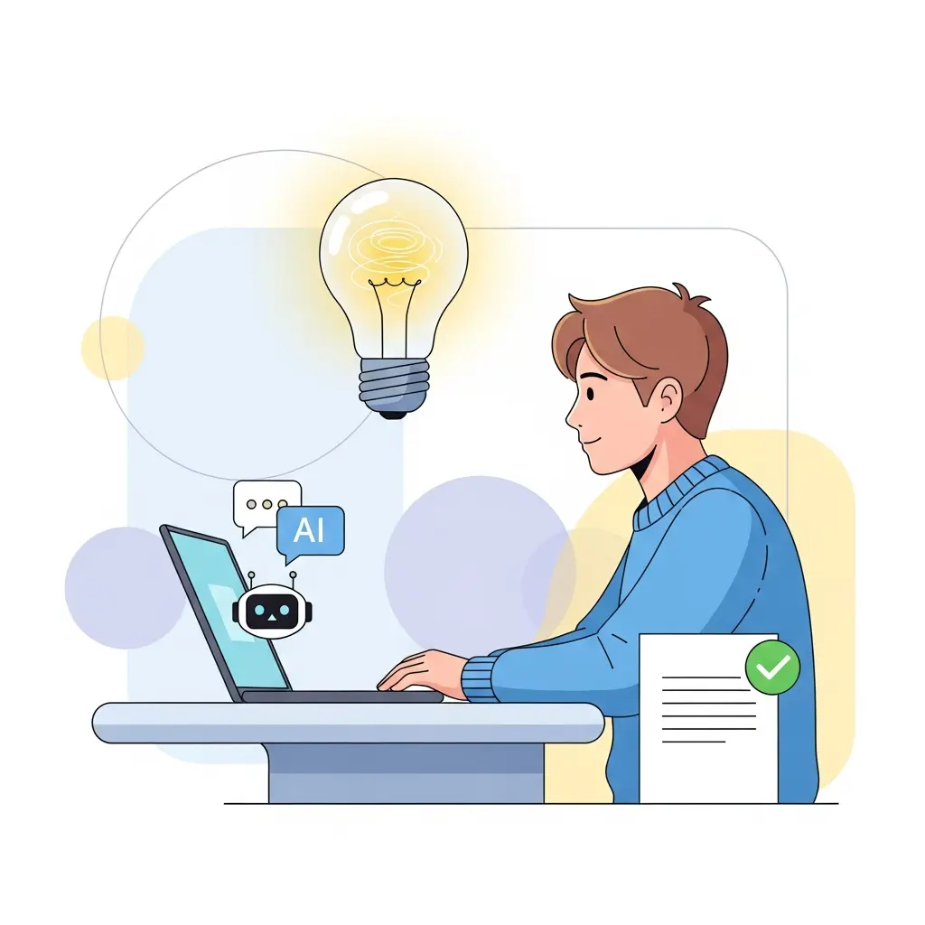 Estudiante trabajando con transparencia en el uso de IA académica