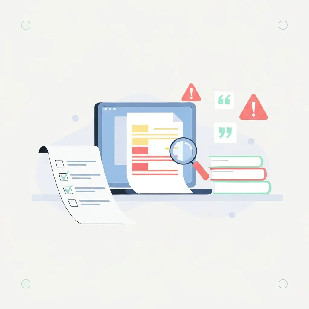 Estudiante universitario revisando citas de su TFG para evitar plagio académico en 2025