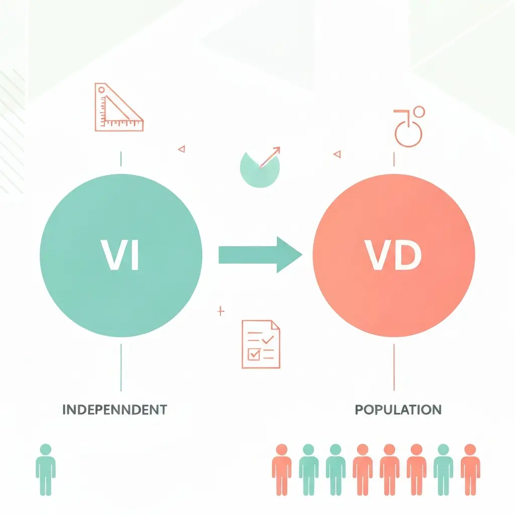 Diagrama que muestra la relación entre variable independiente y variable dependiente en una hipótesis