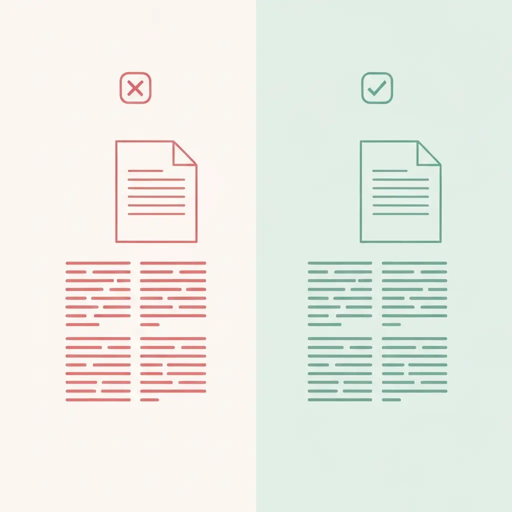 Comparación visual entre paráfrasis incorrecta y correcta mostrando diferencias estructurales