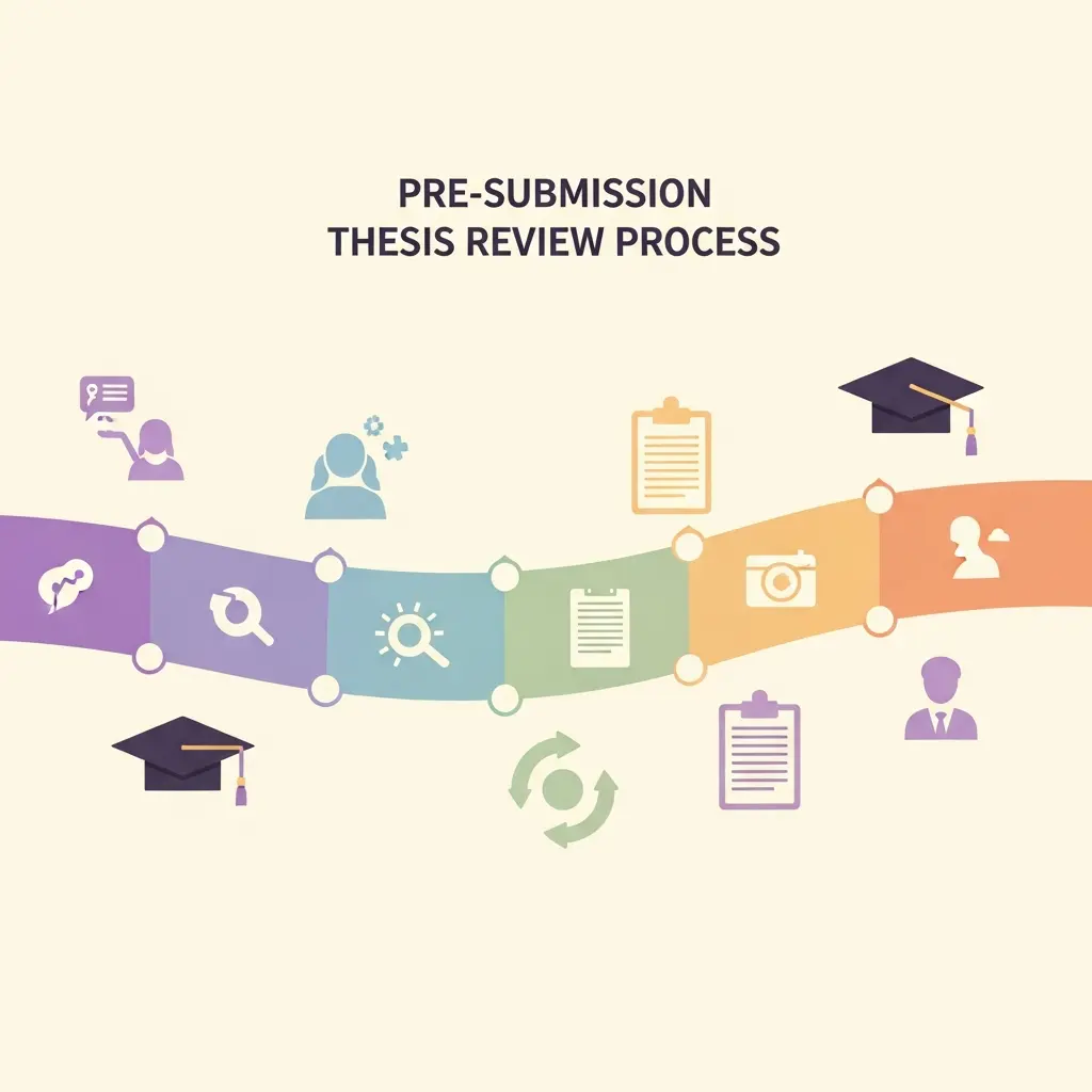 Línea temporal visual del proceso de revisión antiplagio antes de entregar la tesis mostrando las etapas desde 4 semanas antes hasta las últimas 48 horas