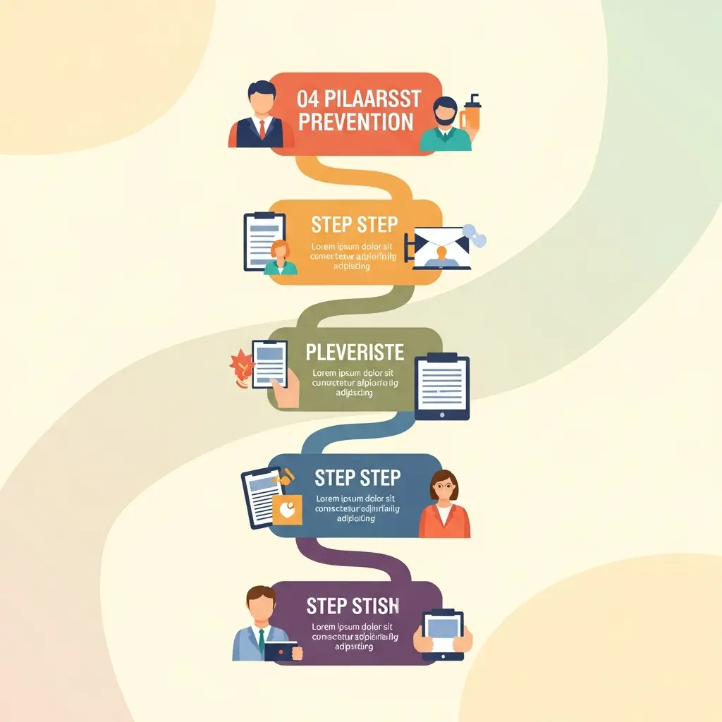 Infografía visual del método de 4 pasos para prevenir el plagio en tesis universitarias mostrando gestión bibliográfica, técnica de parafraseo, captura inmediata y autoevaluación