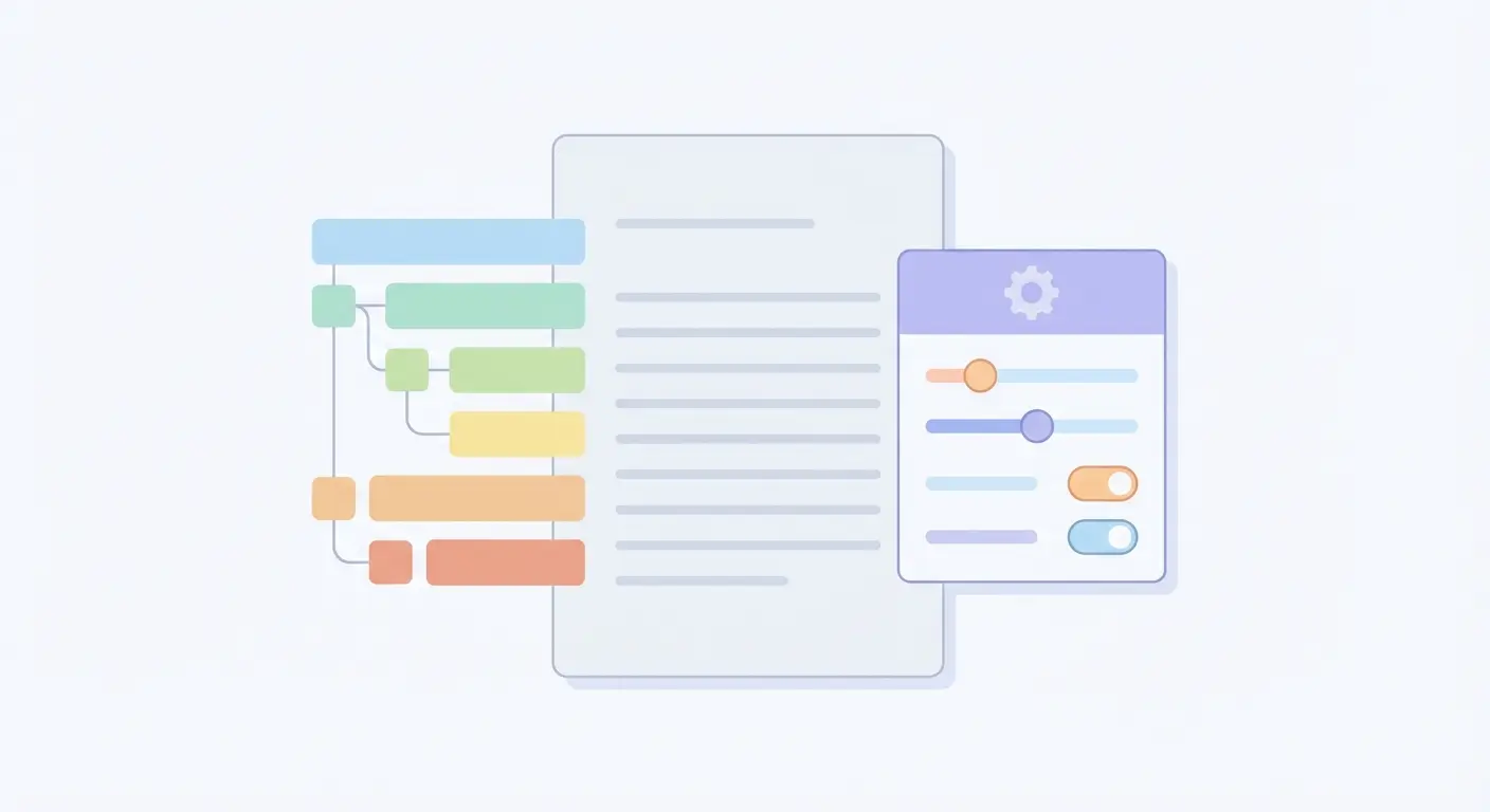 Índice automático de TFG en Word: tabla de contenidos configurada con secciones, jerarquía de títulos y panel de ajustes de formato